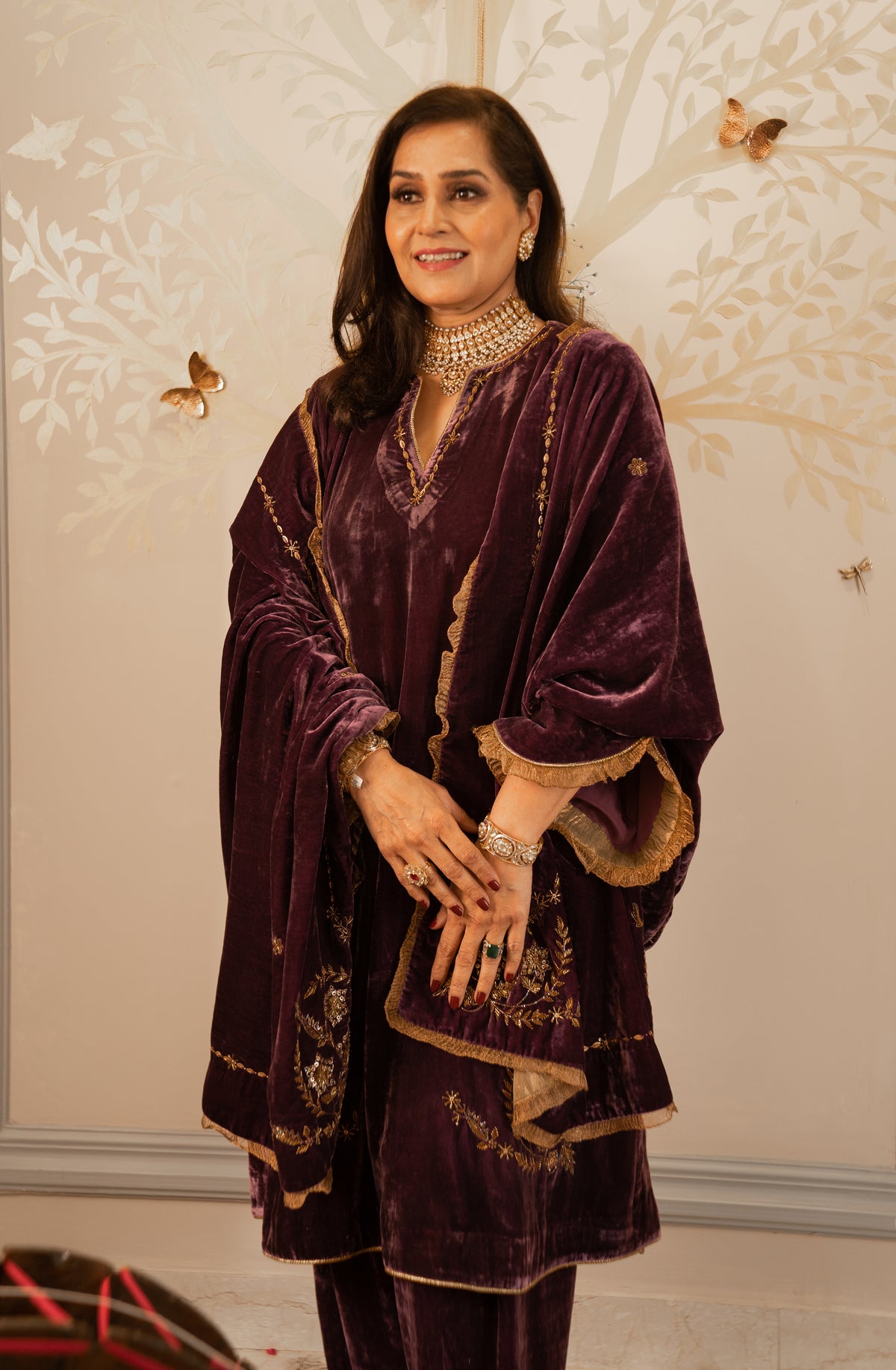 Purple velvet Suit