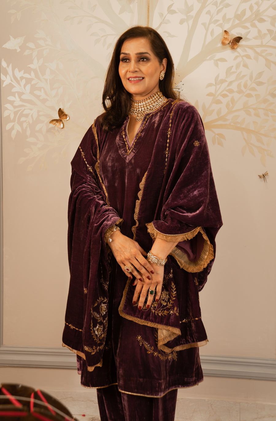 Purple velvet Suit