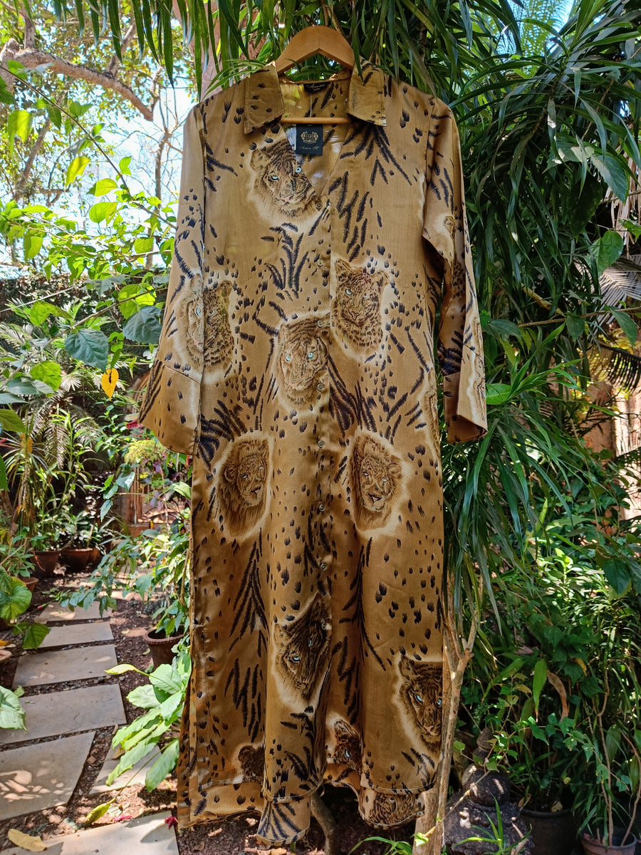 Printer satin dress