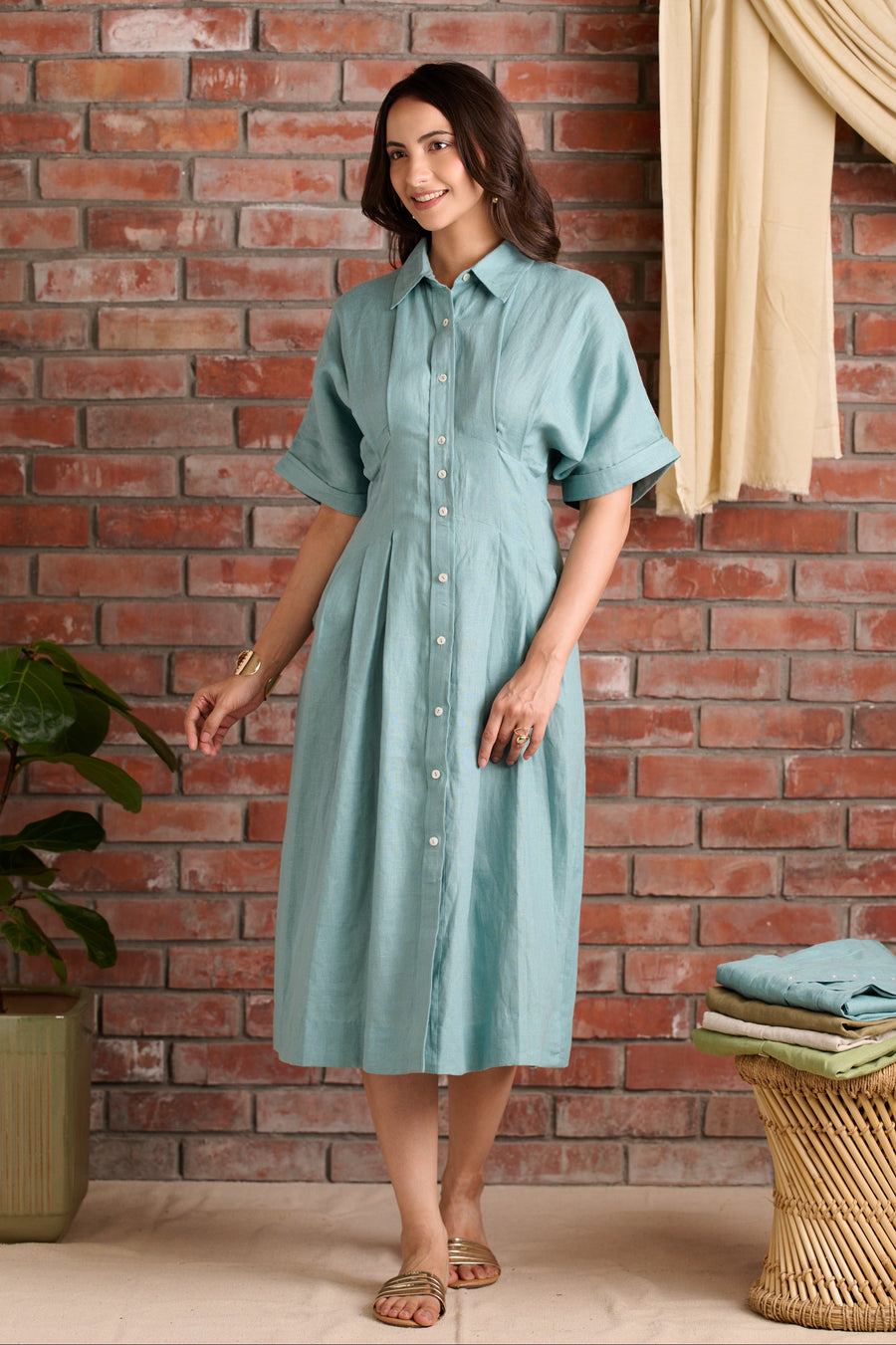Pleated Linen dress