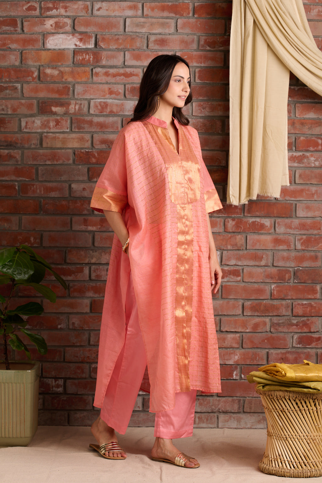 Chanderi Kaftan Set