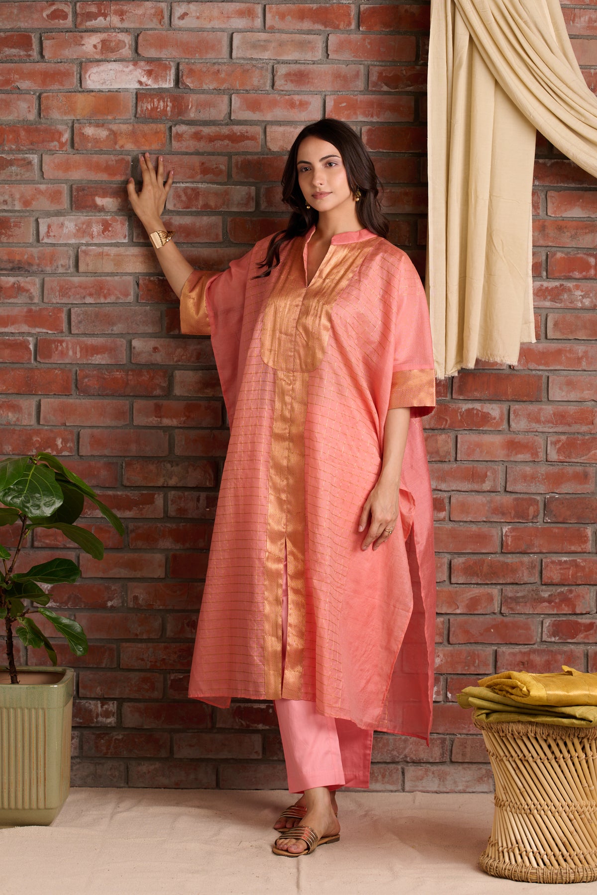 Chanderi Kaftan Set