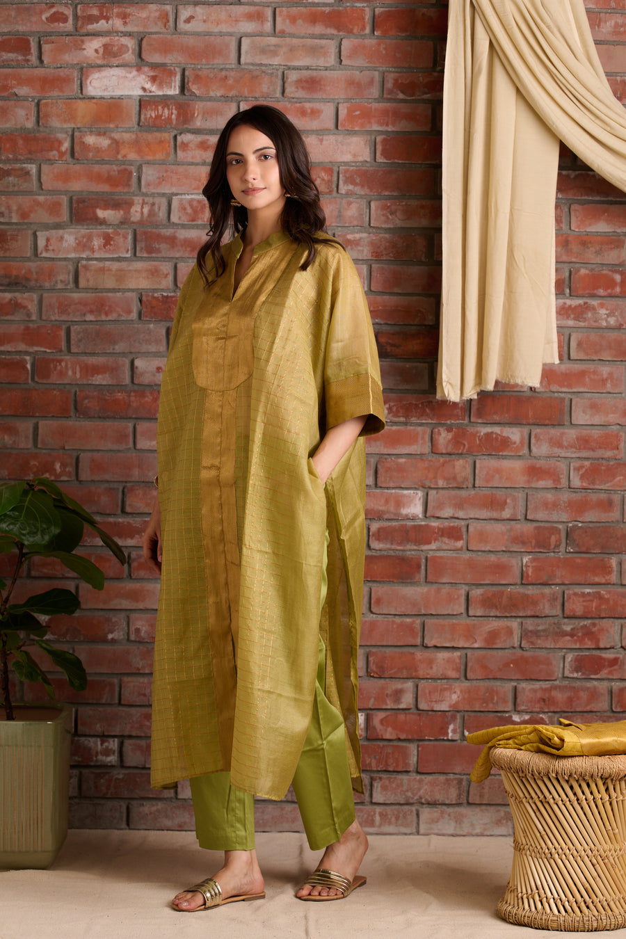 Chanderi Kaftan set