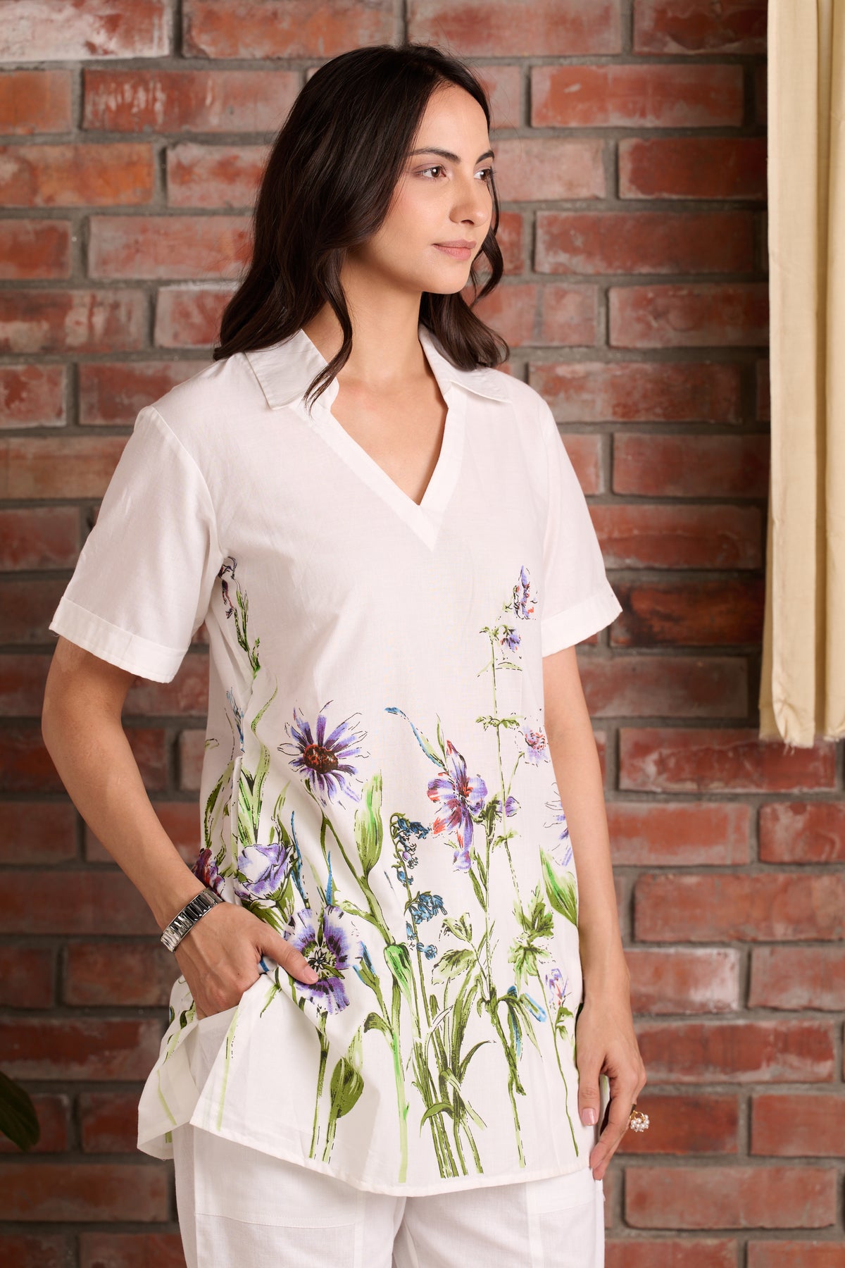 White floral co-ord set