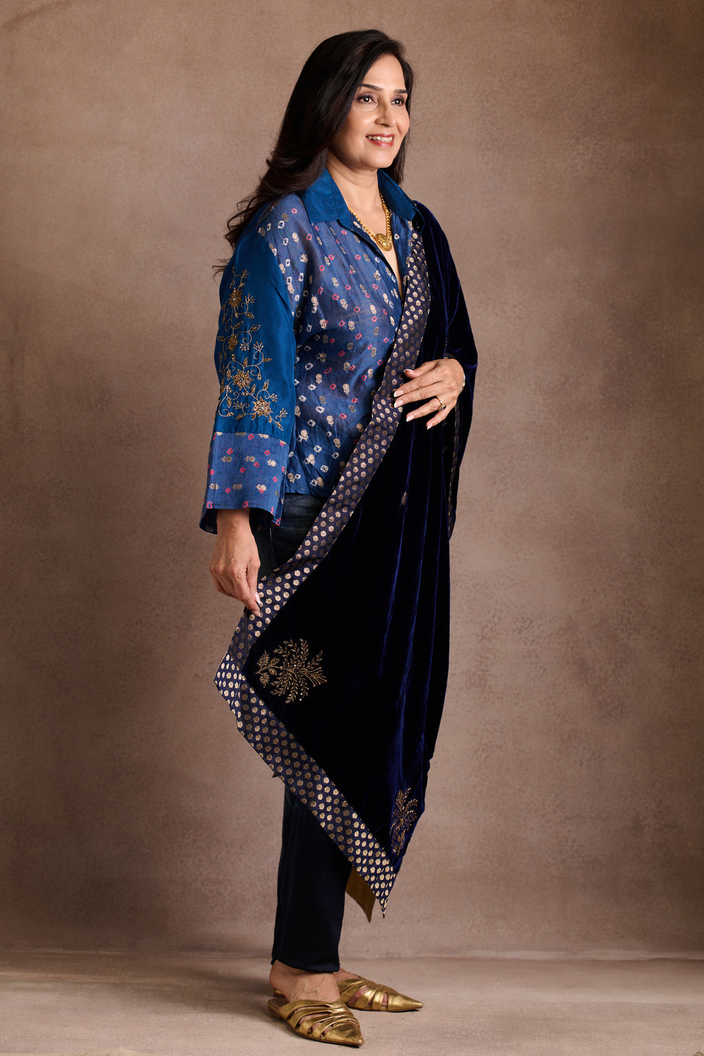 Sapphire Velvet Stole