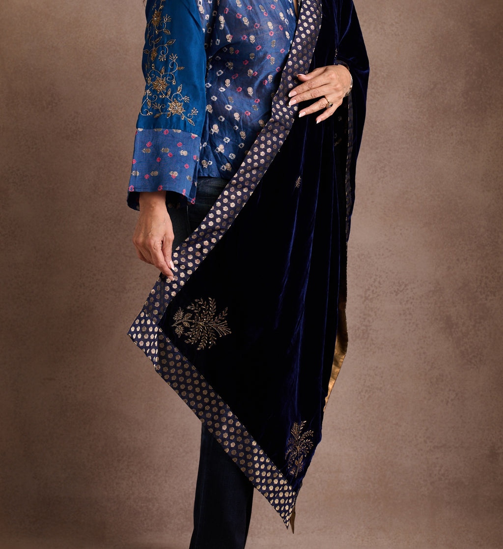 Sapphire Velvet Stole