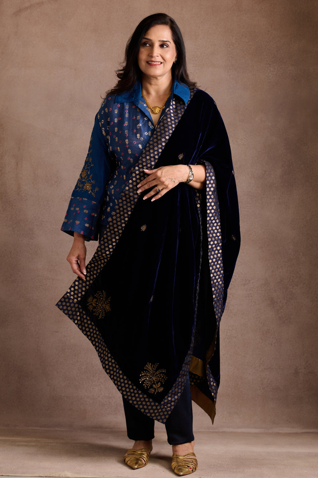 Sapphire Velvet Stole
