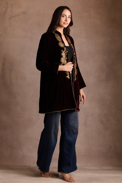 Burgundy Velvet Jacket