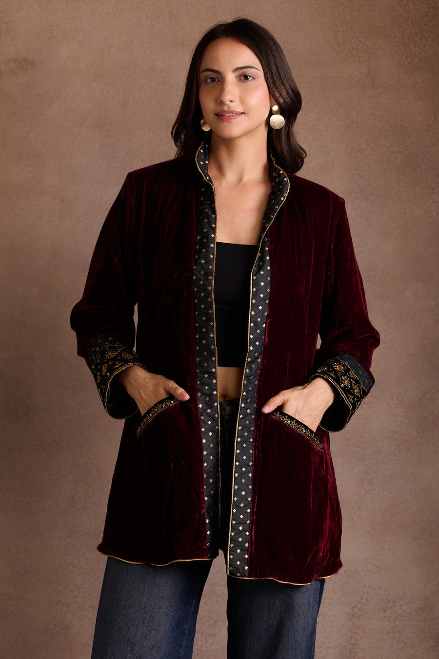 Burgundy Velvet Jacket
