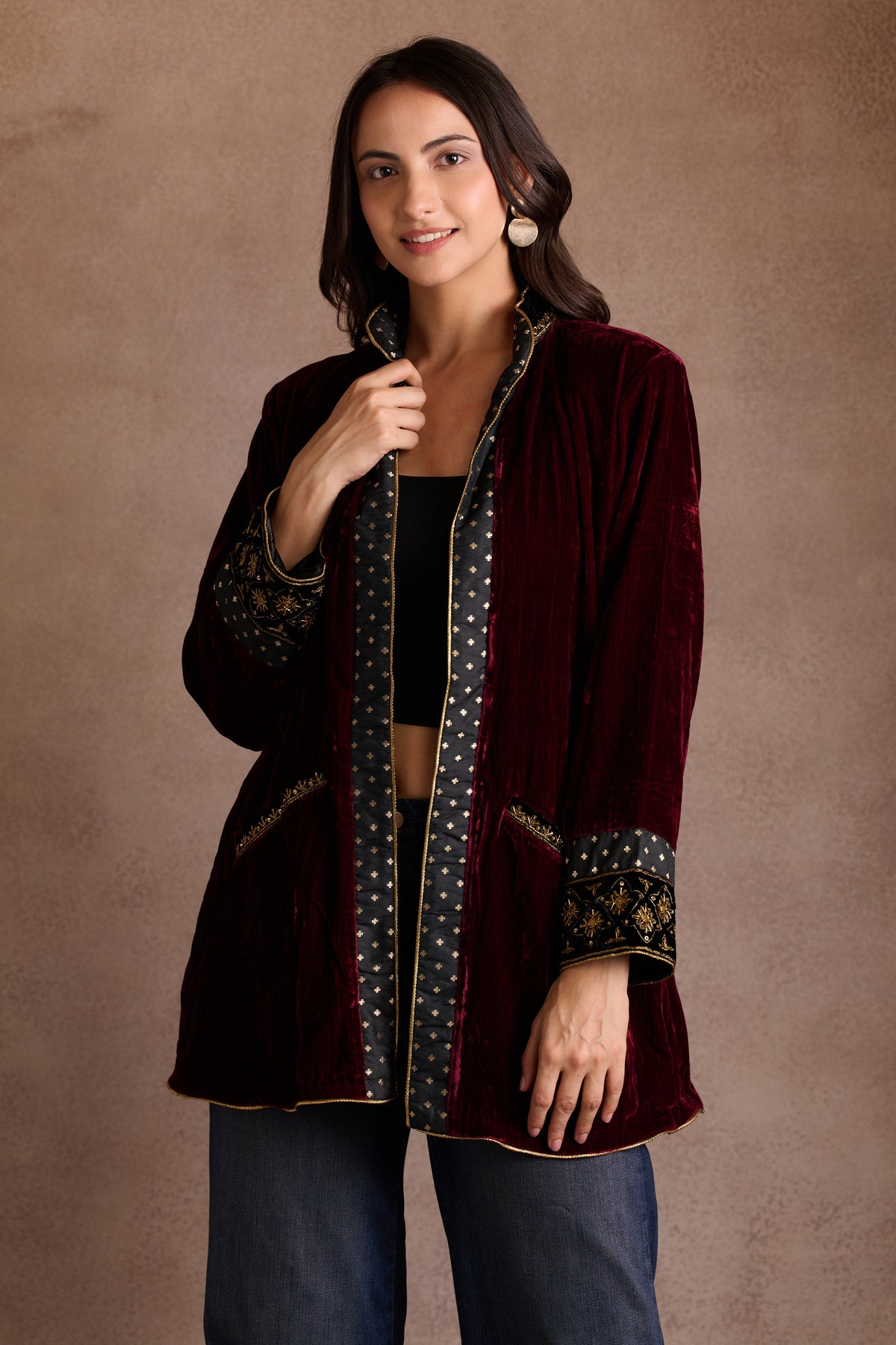 Burgundy Velvet Jacket